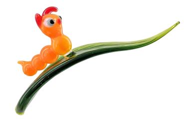 Orchideenstab, Blatt mit Raupe -d gelb- (normale Ausf.)